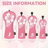 Pink Hibiscus Flower Driver Golf Head Cover