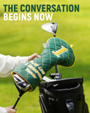 Green Diamond Pattern Embroidered Driver Golf Head Cover