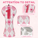 Diamond-Patterned Heart Driver Golf Headcover