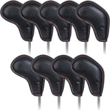 9pcs/Set Black Stamping No. Golf Iron Headcovers