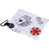 White Poker Printed Magnet Wafflour Golf Towel