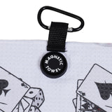 White Poker Printed Magnet Wafflour Golf Towel