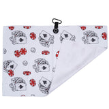 White Poker Printed Magnet Wafflour Golf Towel