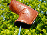 Premium Leather Brown Blade Putter Cover Headcover