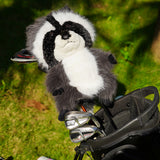 Black-and-White Raccoon Plush Driver Golf Headcover