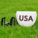 White USA Patch Putter Golf Headcover