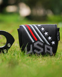 Black PU USA DF3 Mallet Putter Golf Headcover