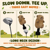 Brown Capybara Plush Driver Cover with Socks