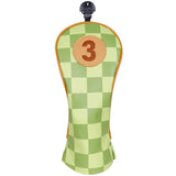 Green Checkered Driver Golf Headcover Set