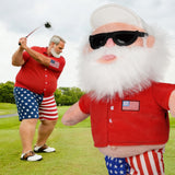 Beer belly guy golf driver headcover close-up