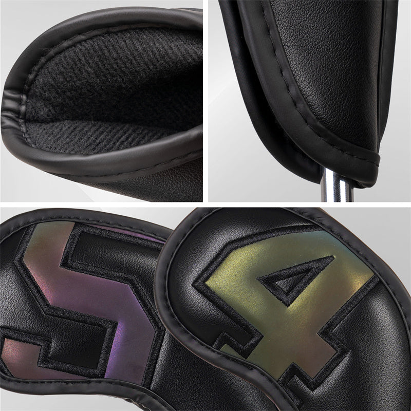 Black Gradient Colors Magnetic Golf Club Iron Headcovers Set 10pcs-CraftsmanGolf