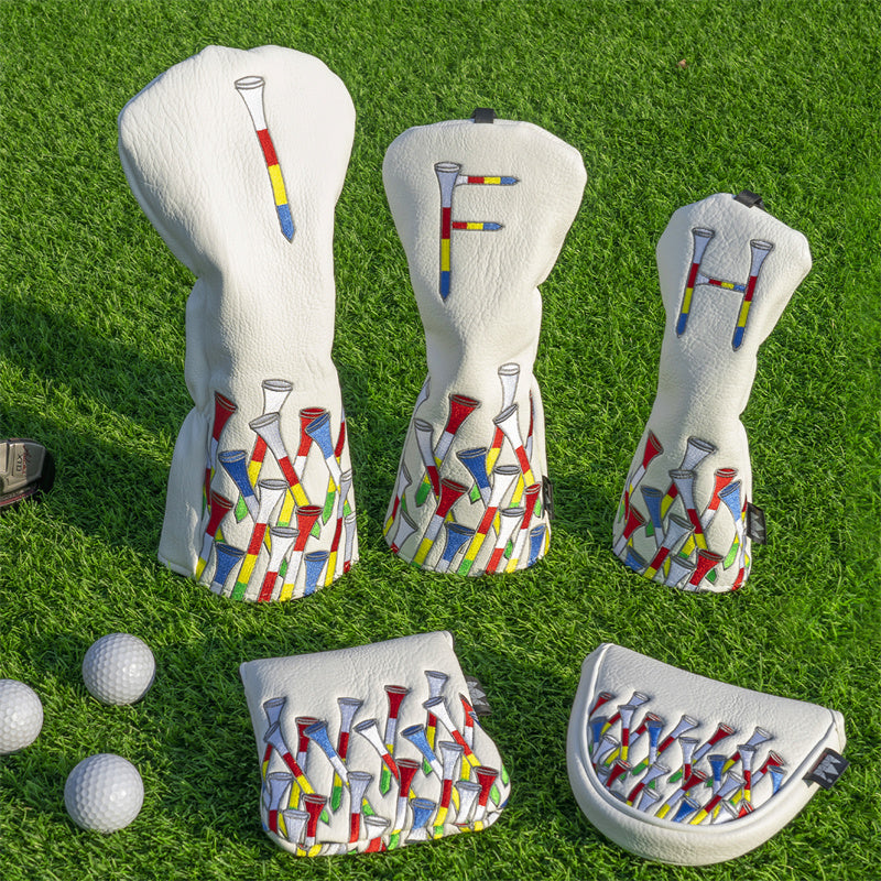 Colorful Golf Tees Golf Head Covers Set