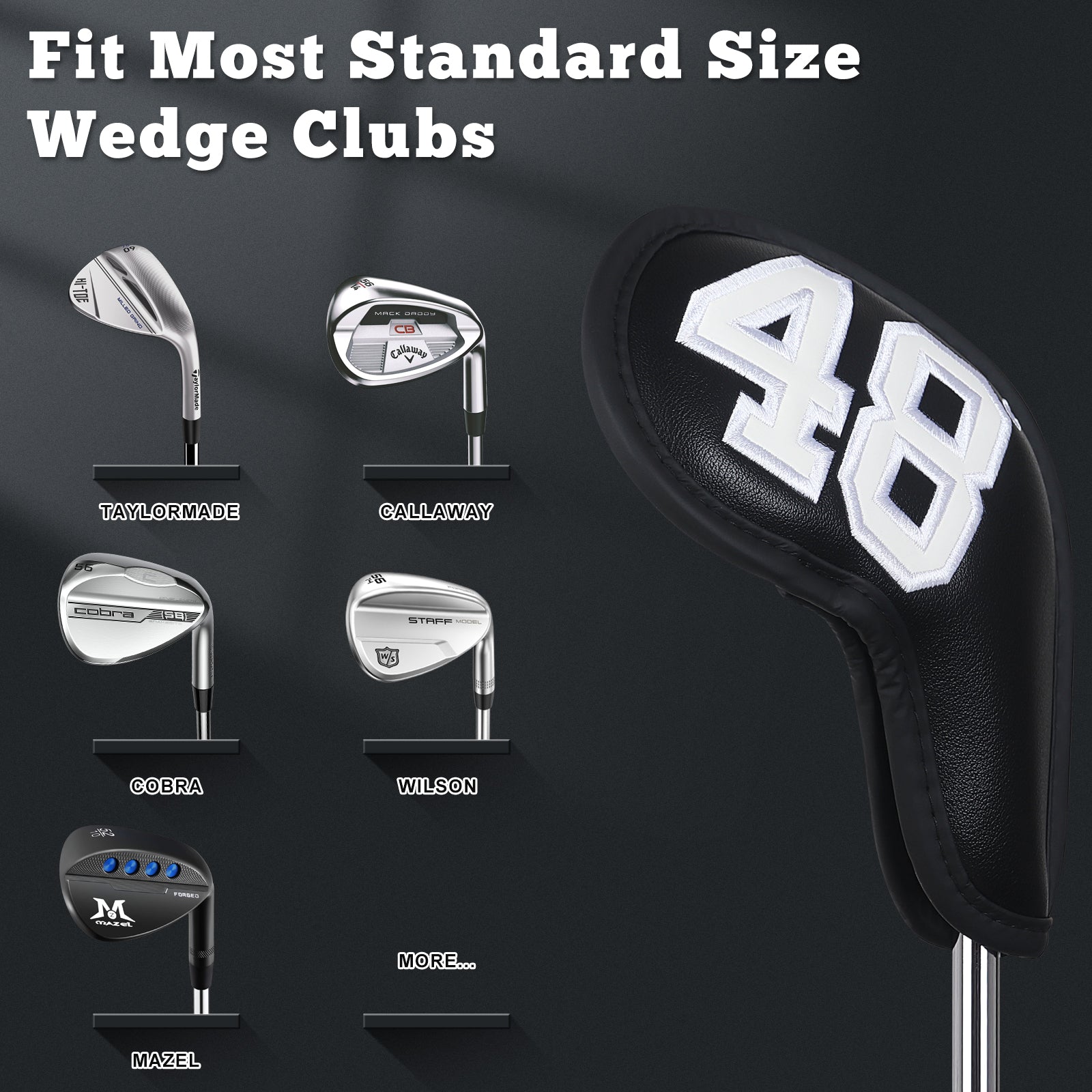 Wedge Numbers Colorful Numbers Magnetic Wedge Iron Headcovers Set (48,50,52,54,56,58 ...
