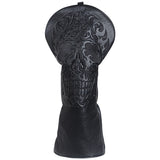 Black Skull Leather Golf Club Driver Headcover