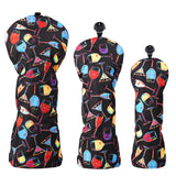 Colorful Glasses Golf Club Headcovers Set