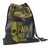 Black PU Skull Embroidered Camouflage Golf Valuables Pouch