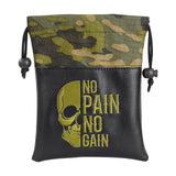 Black PU Skull Embroidered Camouflage Golf Valuables Pouch