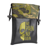 Black PU Skull Embroidered Camouflage Golf Valuables Pouch