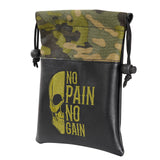 Black PU Skull Embroidered Camouflage Golf Valuables Pouch