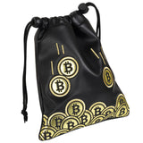 Black PU Gold Coin Patch Golf Valuables Pouch