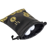 Black PU Gold Coin Patch Golf Valuables Pouch