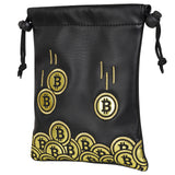 Black PU Gold Coin Patch Golf Valuables Pouch