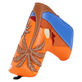 Orange Blue Splicing Coconut Tree Wooden Head Cover Set
