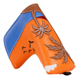 Orange Blue Splicing Coconut Tree Putter Golf Head Cover