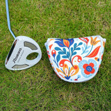 Floral Mallet Putter Headcover Cover for Heel Shaft Putters