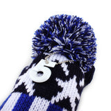 Blue White Stars Knit Golf Covers 3pc/set