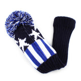 Blue White Stars Knit Golf Covers 3pc/set