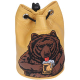 Dark Yellow Brown Bear Cylinder Golf Valuables Pouch