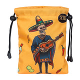 Orange Fabric Guitar Skull Print Golf Valuables Pouch