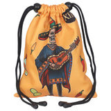 Orange Fabric Guitar Skull Print Golf Valuables Pouch