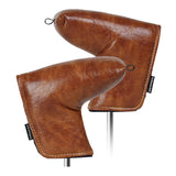 Premium Leather Brown Blade Putter Cover Headcover