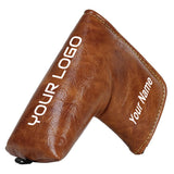 Custom Brown Oiled Leather Blade Putter Cover