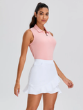 Solid Color 16" Ruffled Skirt With Pocket for Women