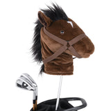 horse golf headcover driver cover brown