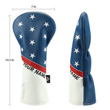 Custom Red Blue Stars Stripes Golf Wood Headcovers