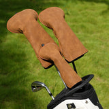 Solid Brown Golf Driver Cover Set