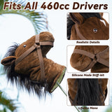premium horse golf driver headcover brown design