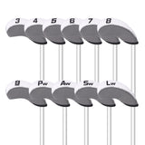 Black Neoprene Iron Head Covers Set 11pcs（3-9, Pw, Aw, Sw, Lw）