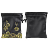 Black PU Gold Coin Patch Golf Valuables Pouch