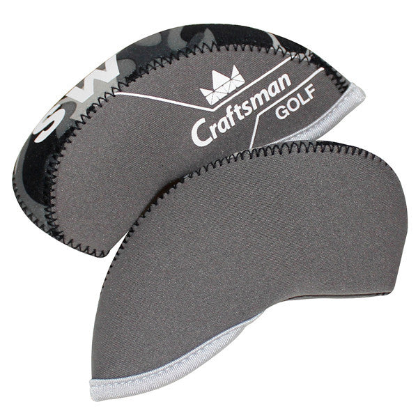 Black&Grey Camouflage Neoprene Iron Head Cover Set - CraftsmanGolf