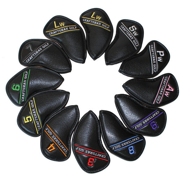 Colorful Embroidery Number Iron Head Cover Set - CraftsmanGolf