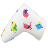 Birdie White Leather Golf Club Blade Putter Head Cover