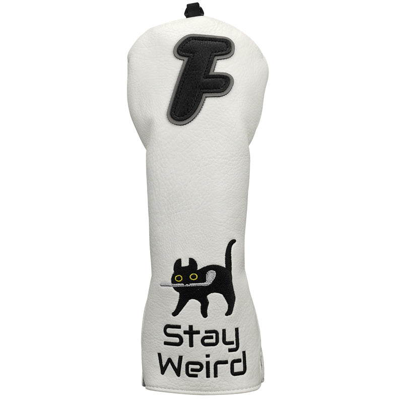 Funy Cool Black Cat Leather Golf Head Covers Golf Club Headcovers