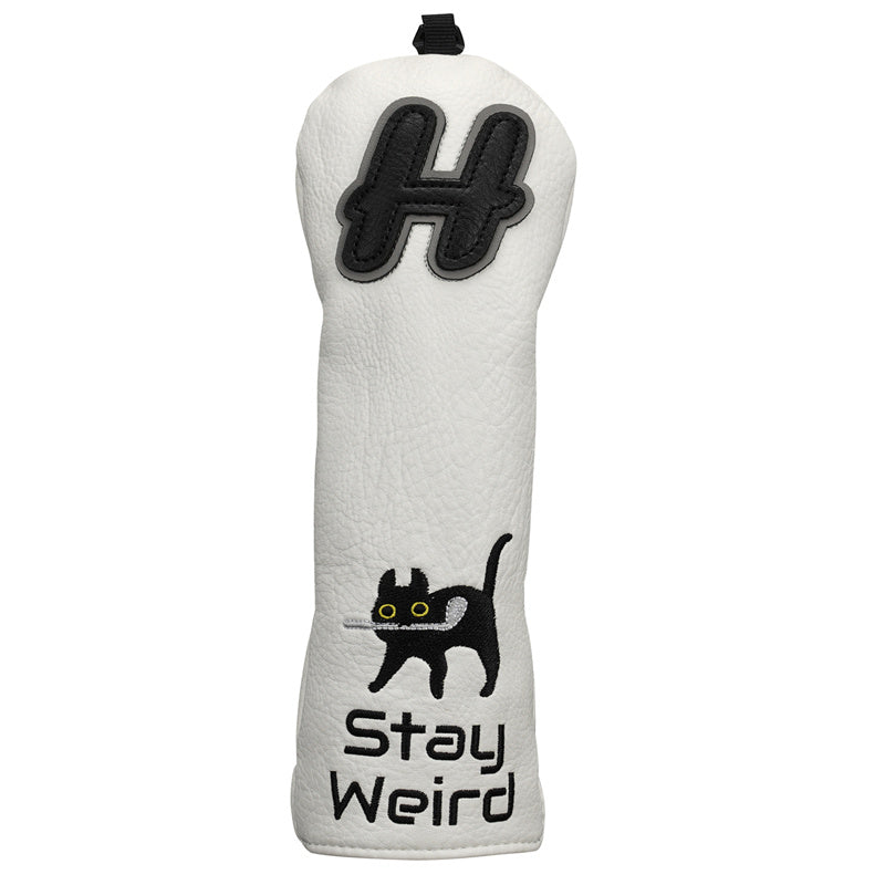 Funy Cool Black Cat Leather Golf Head Covers Golf Club Headcovers