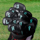 Black Crocodile Pattern Leather Iron Head Cover Set - CraftsmanGolf