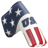 Blue White Leather With Red Stripes Blade Putter Headcover